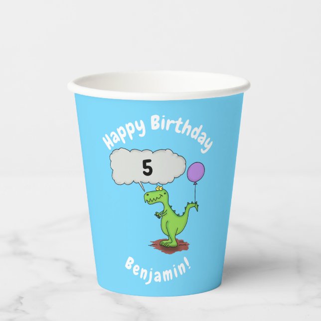 Vasos De Papel Personalizado de dragón divertido y suave que resp (Anverso)