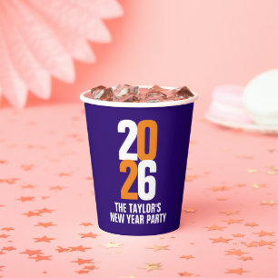 Vasos De Papel personalizado de eventos de año nuevo 2020 naranja