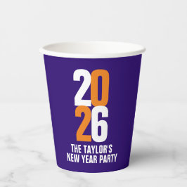 Vasos De Papel personalizado de eventos de año nuevo 2020 naranja