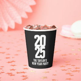 Vasos De Papel personalizado de eventos de año nuevo de texto bla