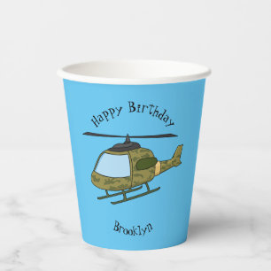 Vasos De Papel Personalizado de helicópteros de camoflage del ejé