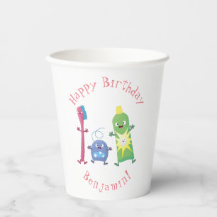 Vasos De Papel Personalizado de hilo dental de cepillo de dientes