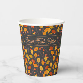 Vasos De Papel Personalizado de hojas otoñales y bayas