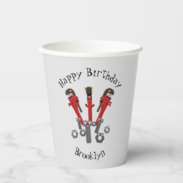 Vasos De Papel Personalizado de humor de herramientas monstruosas (Anverso)