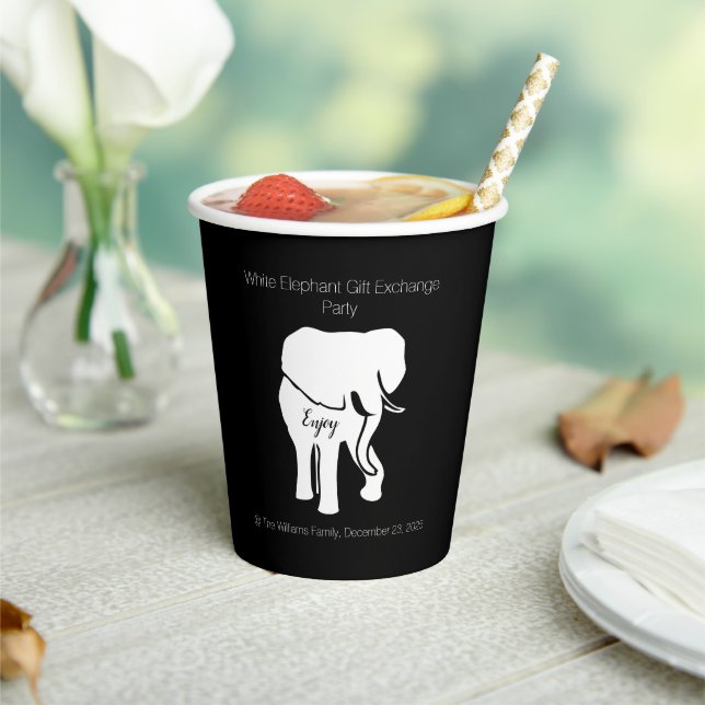 Vasos De Papel Personalizado de intercambio de regalos para elefa (in situ)