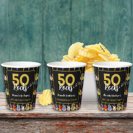 Vasos De Papel Personalizado de la fiesta de cumpleaños número 50