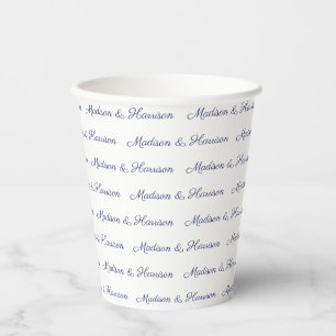 Vasos De Papel Personalizado de la pareja de guiones blancos de l