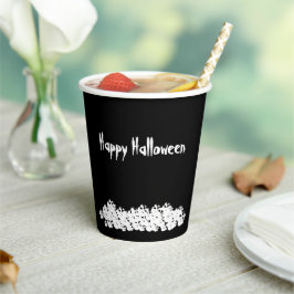 Vasos De Papel Personalizado de la pila de cráneos blancos negros