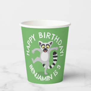 Vasos De Papel Personalizado de lémur de cola de anillo de anillo