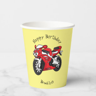 Vasos De Papel Personalizado de motocicleta roja