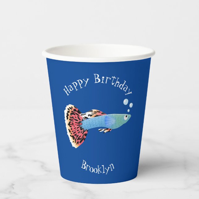 Vasos De Papel Personalizado de peces tropicales adormilados (Anverso)