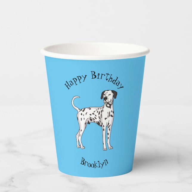 Vasos De Papel Personalizado de perro dalmatiano (Anverso)