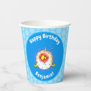 Vasos De Papel Personalizado de pescado porcupy de marisco de pur