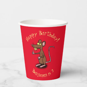 Vasos De Papel Personalizado de pulgares hacia arriba de rata mar