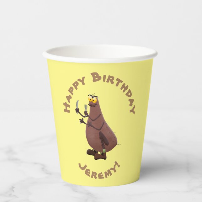 Vasos De Papel Personalizado de pulgas fea hambrienta (Anverso)