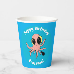 Vasos De Papel Personalizado de pulpo para bebés, dulce y descara