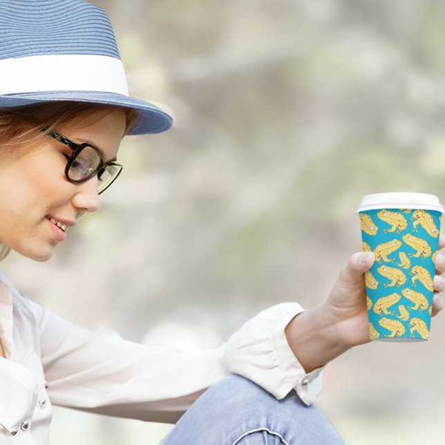 Vasos De Papel Personalizado de rana amarilla (cartoon yellow frog pattern kids,adult party stationery, birthday party use and throw paper cups)