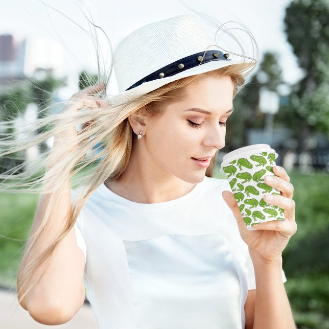 Vasos De Papel Personalizado de rana verde (green frog cartoon pattern, kids,adult party stationery, birthday party use and throw paper cups)