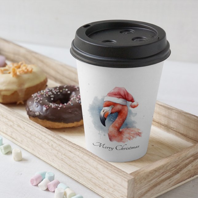 Vasos De Papel Personalizado de Santa Claus Snowbird Flamingo (Subido por el creador)