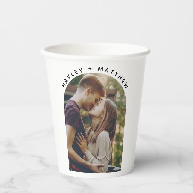 Vasos De Papel Personalizado de Script Engagement Photo Better To (Anverso)