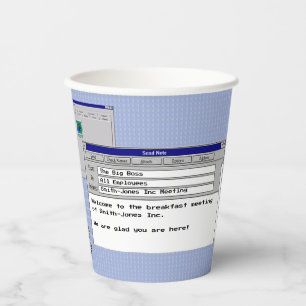 Vasos De Papel Personalizado de texto Windows 95 Computer Busines