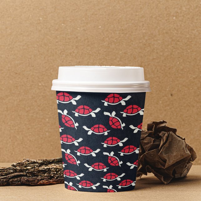 Vasos De Papel Personalizado de tortuga temática oscura (dark theme tortoise cartoon  kids,adult party stationery, birthday party use and throw paper cup)