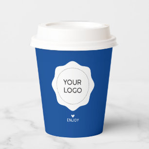 Vasos De Papel Personalizado del logotipo comercial simple en col