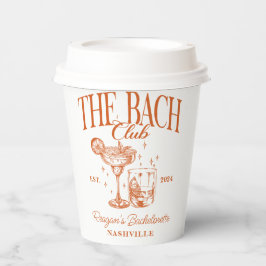 Vasos De Papel Personalizado del Naranja de cócteles Bachelorette