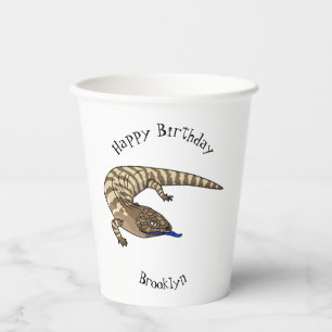 Vasos De Papel Personalizado del reptil de lagarto de lengua azul