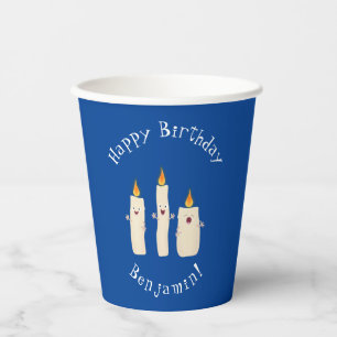 Vasos De Papel Personalizado del trío de velas de canto lindo