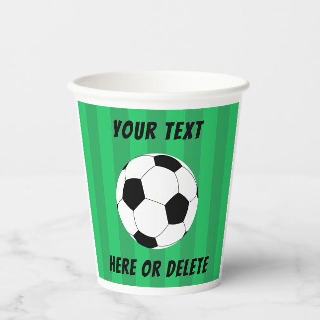 Vasos De Papel Personalizado deportivo de Soccer Ball Field (Anverso)