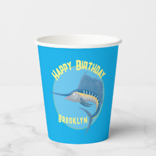 Vasos De Papel Personalizado divertido de pez espada