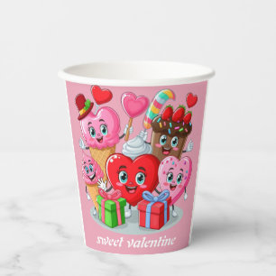 Vasos De Papel Personalizado el día de San Valentín de amigos de 