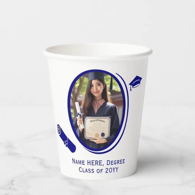 Vasos De Papel Personalizado Elegante Diploma de Graduación de 2  (Reverso )