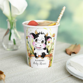 Vasos De Papel Personalizado Farm Cow Baby Shower