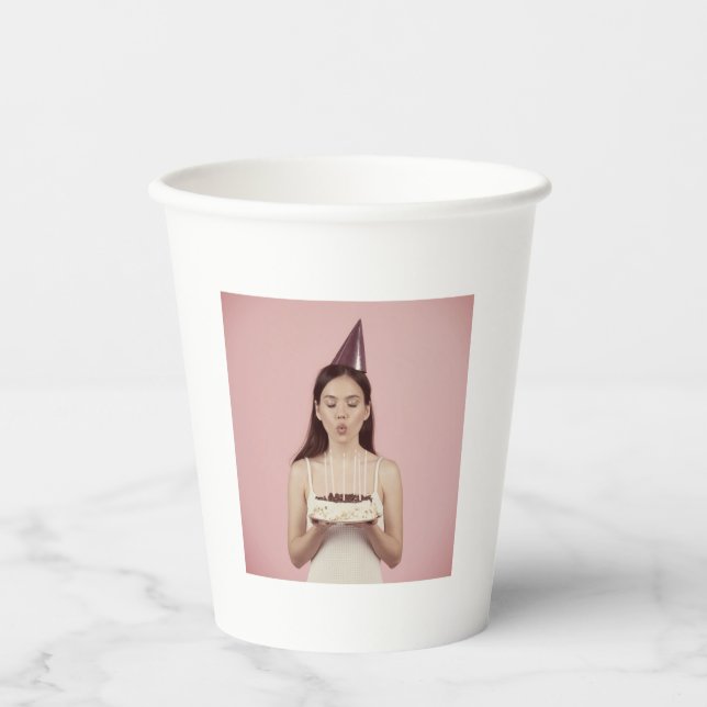 Vasos De Papel Personalizado Fiesta Face 30.ª cosecha de cumpleañ (Anverso)