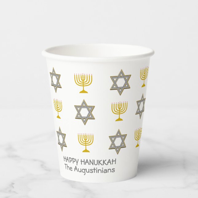 Vasos De Papel Personalizado Hanukkah (Anverso)