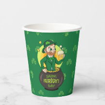 Personalizado leprechaun en una olla de oro sosten