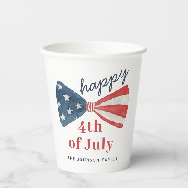 Vasos De Papel Personalizado Lindo 4 de Julio (Anverso)
