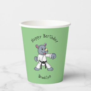 Vasos De Papel Personalizado lindo rhino kung fu personalizado