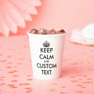 Vasos De Papel Personalizado mantener la calma y llevar tazas de