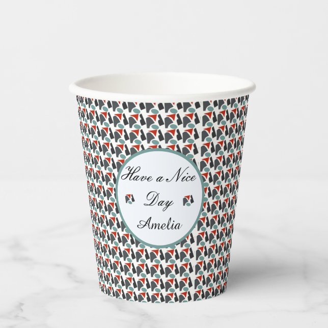 Vasos De Papel Personalizado moderno elegante  (Anverso)