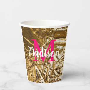 Vasos De Papel Personalizado Monograma Regalo de cumpleaños Espos