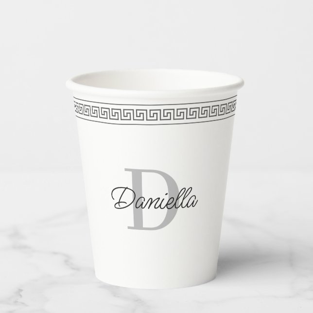 Vasos De Papel Personalizado Monogrammed Eleged Fiesta del Meande (Anverso)