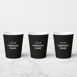 Vasos De Papel Personalizado nombre de la empresa negro profesion
