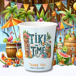Vasos De Papel PERSONALIZADO personalizado de TIKI Time Fiesta
