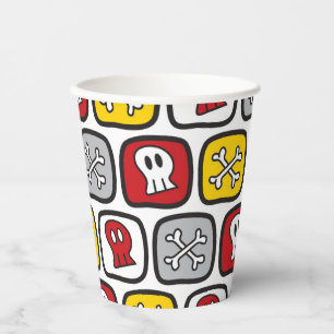 Vasos De Papel Personalizado Pirata / Skeleton Skulls & Bones niñ