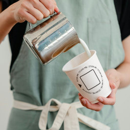 Vasos De Papel Personalizado Profesional Código QR blanco y negro