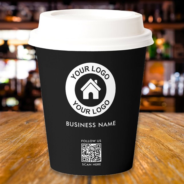 Vasos De Papel Personalizado QR Code Business Logo Profesional mo (Subido por el creador)