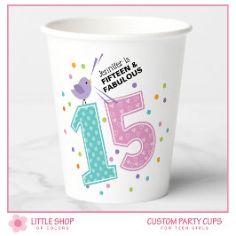 Vasos De Papel Personalizado Quince y fabuloso cumpleaños de Conf